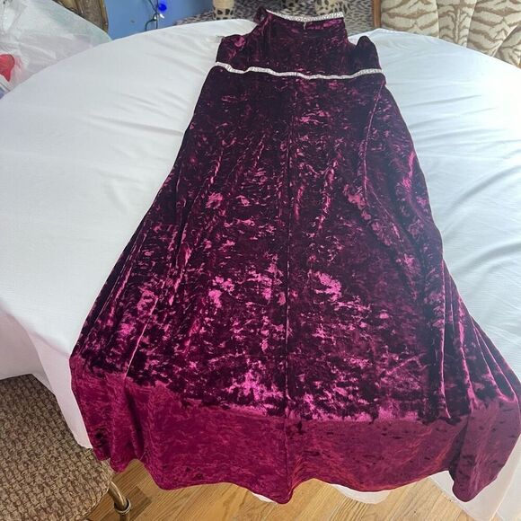 NWT R&M Richards Burgundy Velvet Embellished Dress Plus Size 14 New - Picture 6 of 7